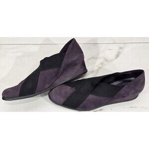 ARCHE Women's Slip On Shoe Nubuck Wedge Designer Comfort Purple France  41 | 9.5